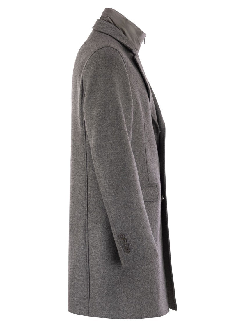 Herno Wool Coat With Bib
