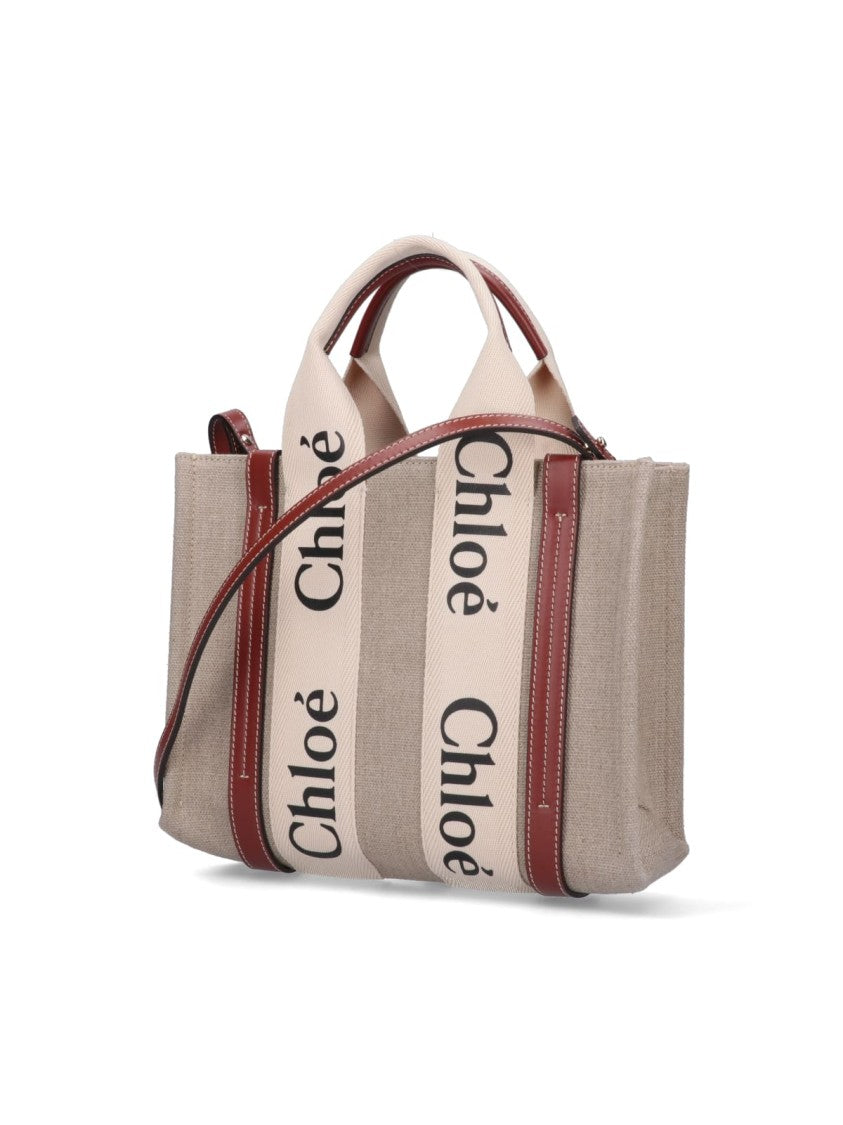Chloé Structured White Handbag With Bold Branding