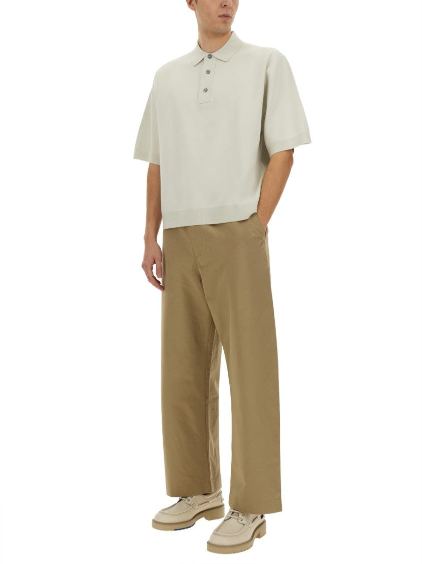 Studio Nicholson Short Sleeve Polo With Classic Collar