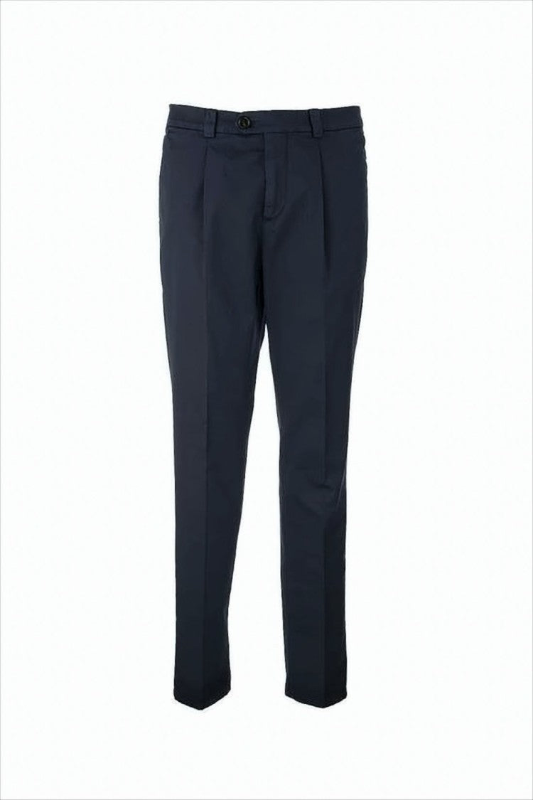 Brunello Cucinelli Tailored Blue Straight Pants With Design