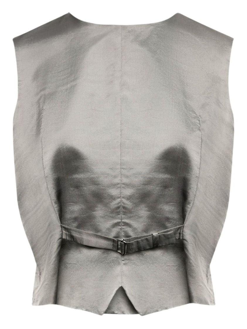 Mm6 By Maison Margiela Sleeveless Structured Jacket With Peplum Hem