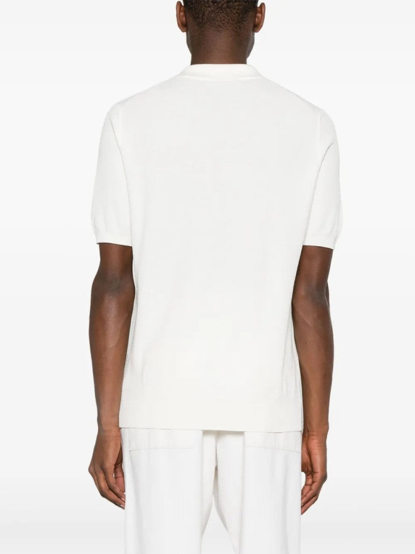 Tagliatore Lightweight Knit T-Shirt With Open Collar