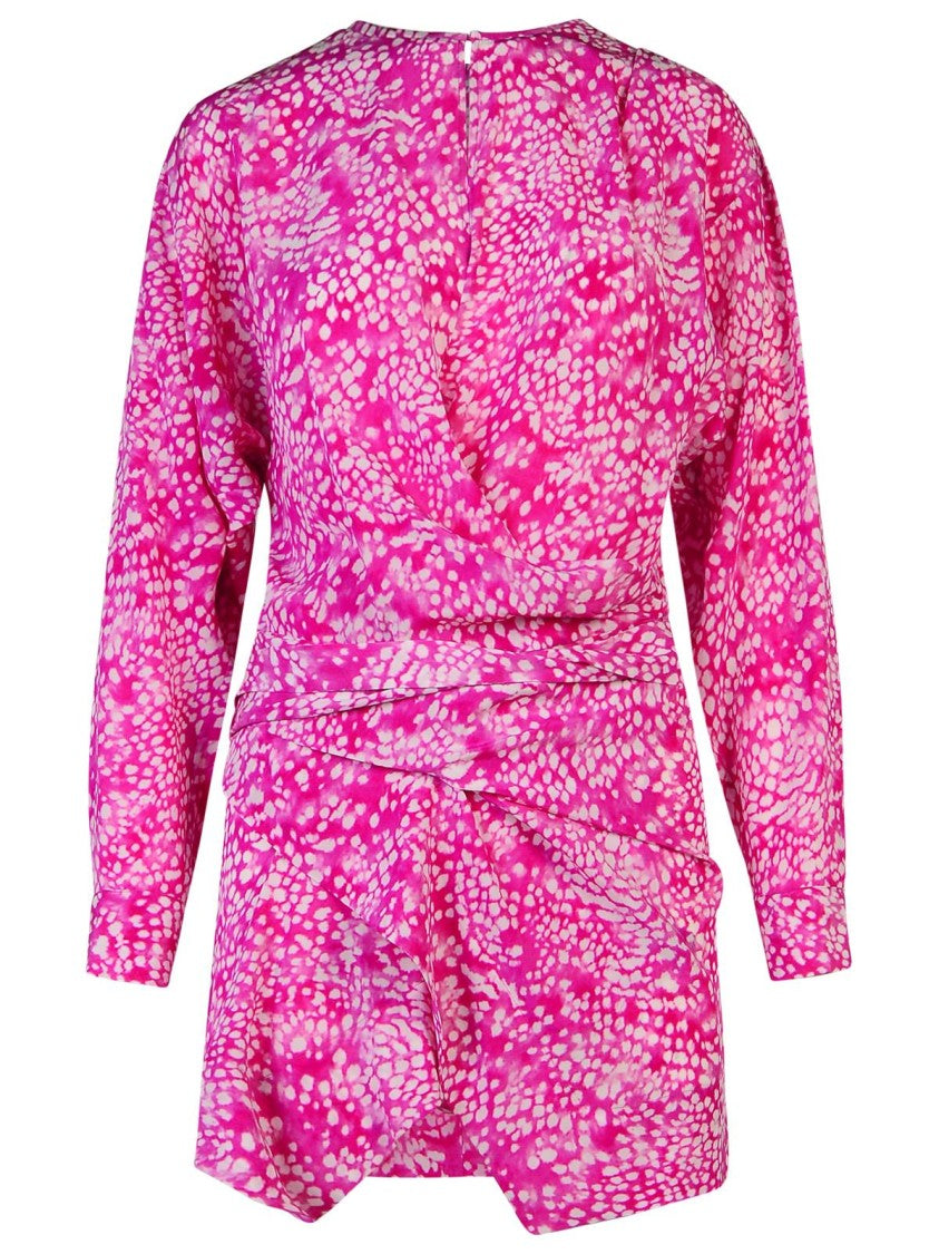 Isabel Marant Habla' Dress In Fuchsia Silk Blend