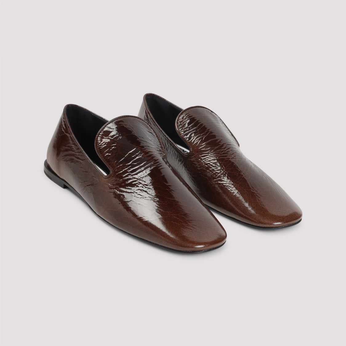 Jil Sander Pointed Brown Goat Leather Loafers