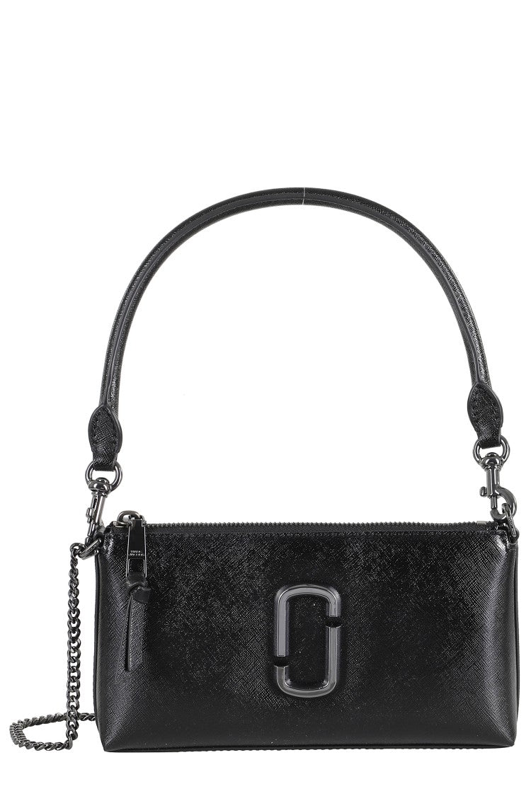 Marc Jacobs Elegant Black Handbag With Removable Strap And Logo Plaque