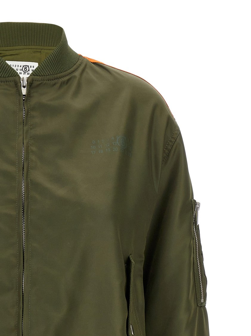 Mm6 By Maison Margiela Hem Bomber Jacket With Contrast Inserts