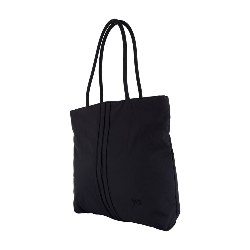 Y-3 Quilted Black Synthetic Padded Shopper Bag