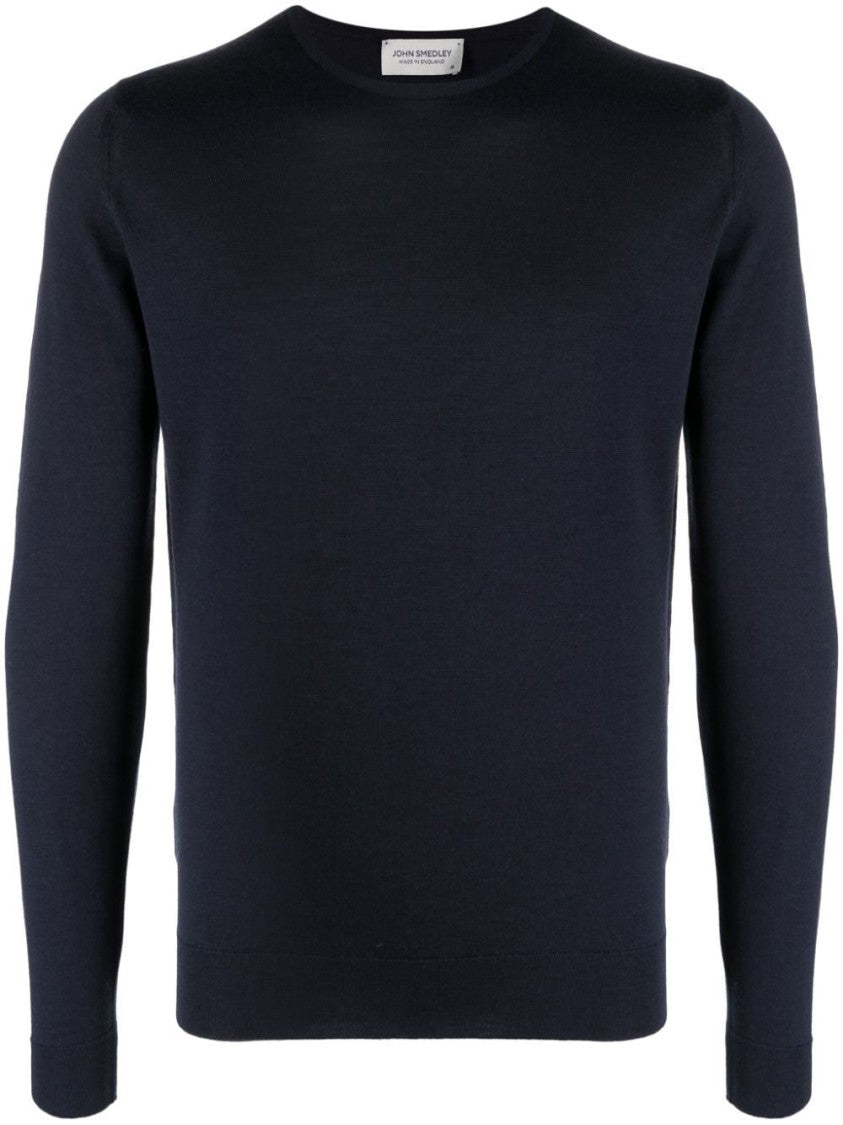 John Smedley Dark Blue Crew Neck Sweater