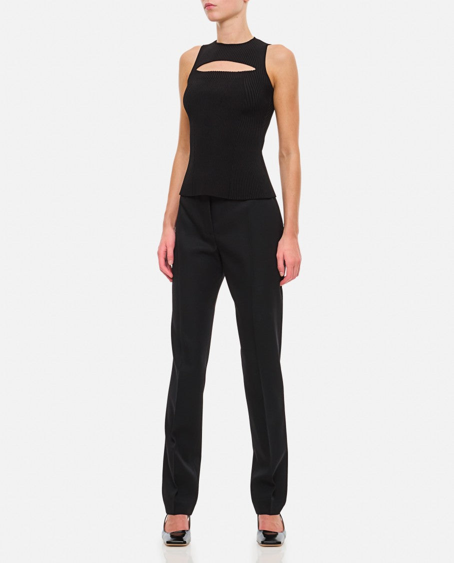 Alexander Mcqueen Slashed Knit Sleeveless Top