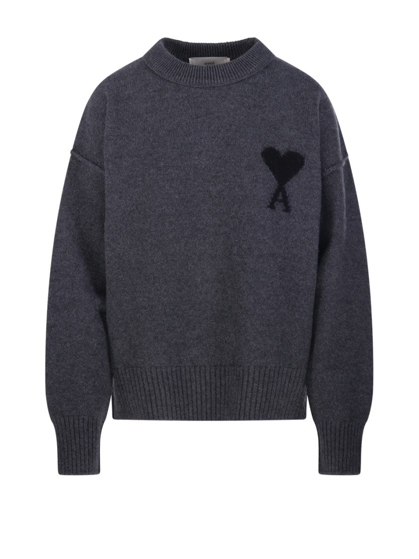 Ami Felted Merino Adc Round Neck Sweater