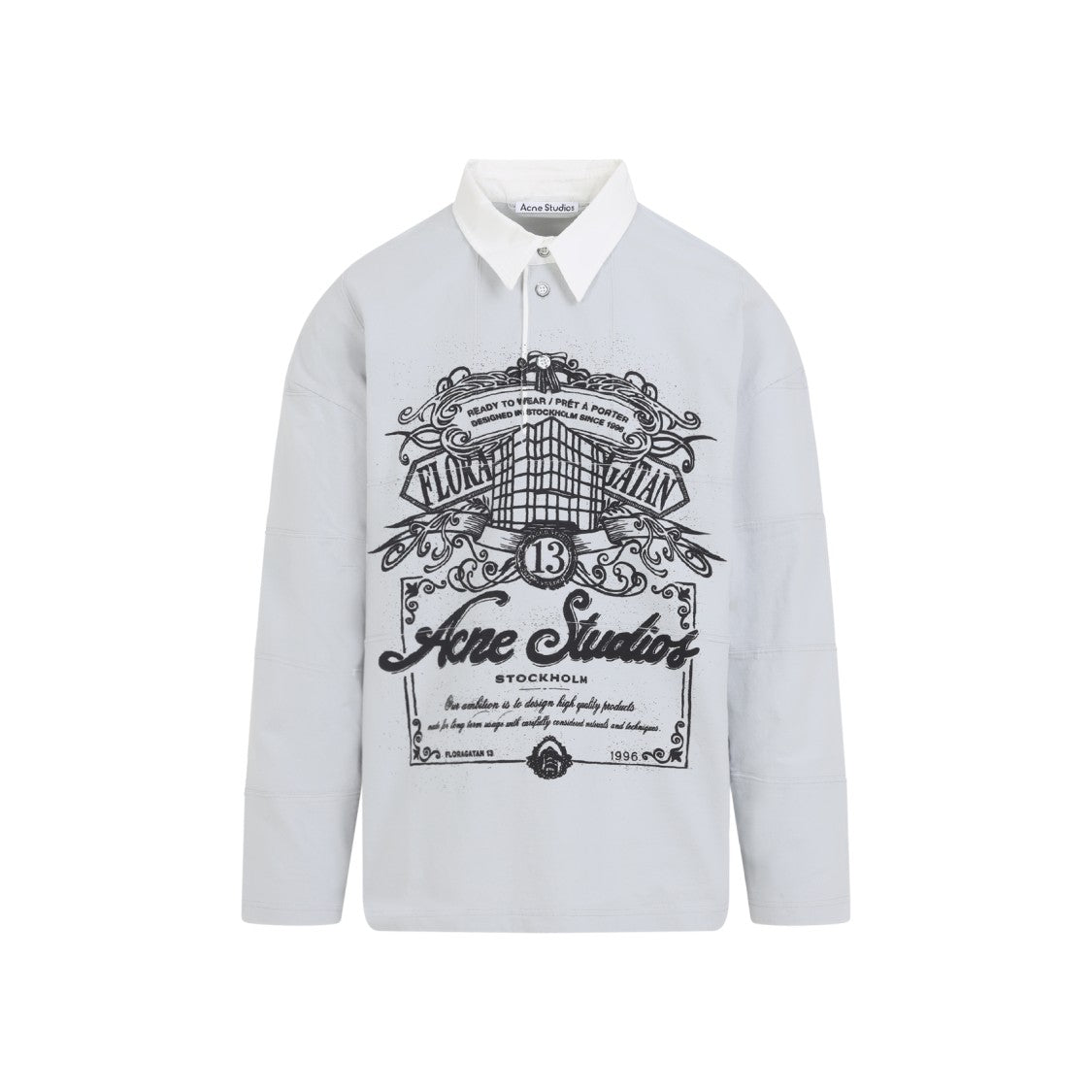 Acne Studios Long-Sleeve Shirt With Architectural Black Graphic