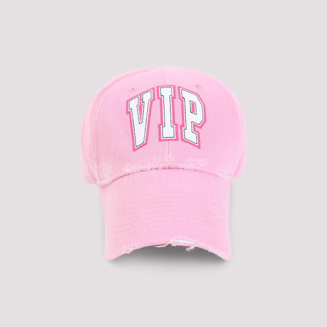Balenciaga Distressed Cotton Cap With Bold 'Vip' Lettering