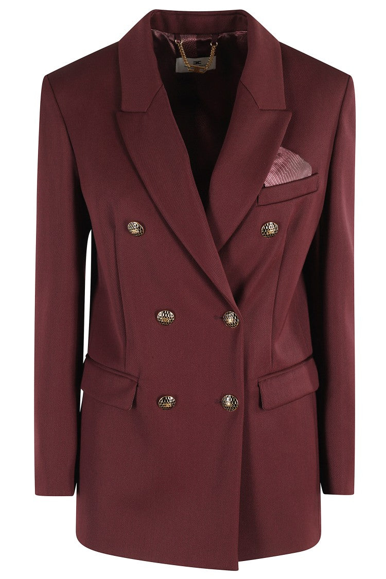 Elisabetta Franchi Structured Double-Breasted Blazer With Peaked Lapel