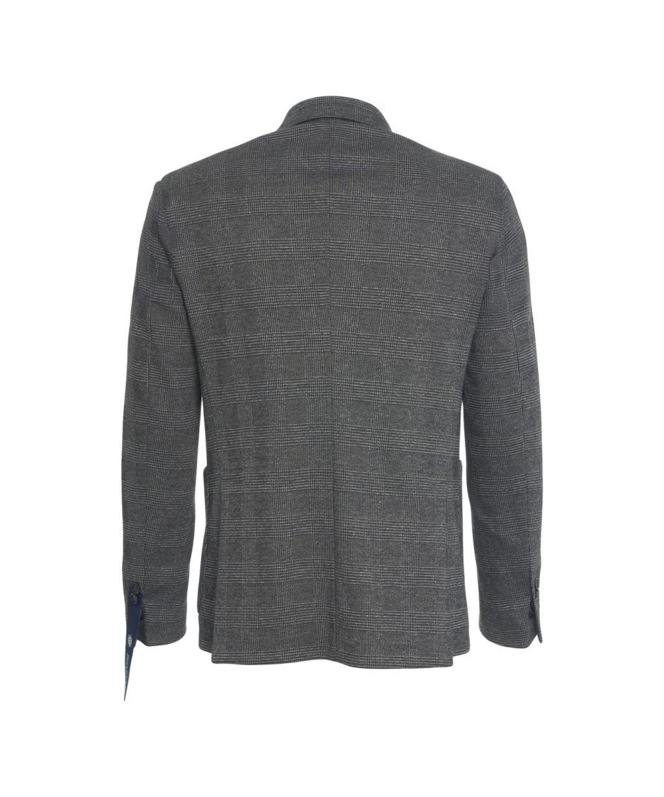 Bharnaba Glencheck Blazer With Tailored Silhouette And Two-Button Closure