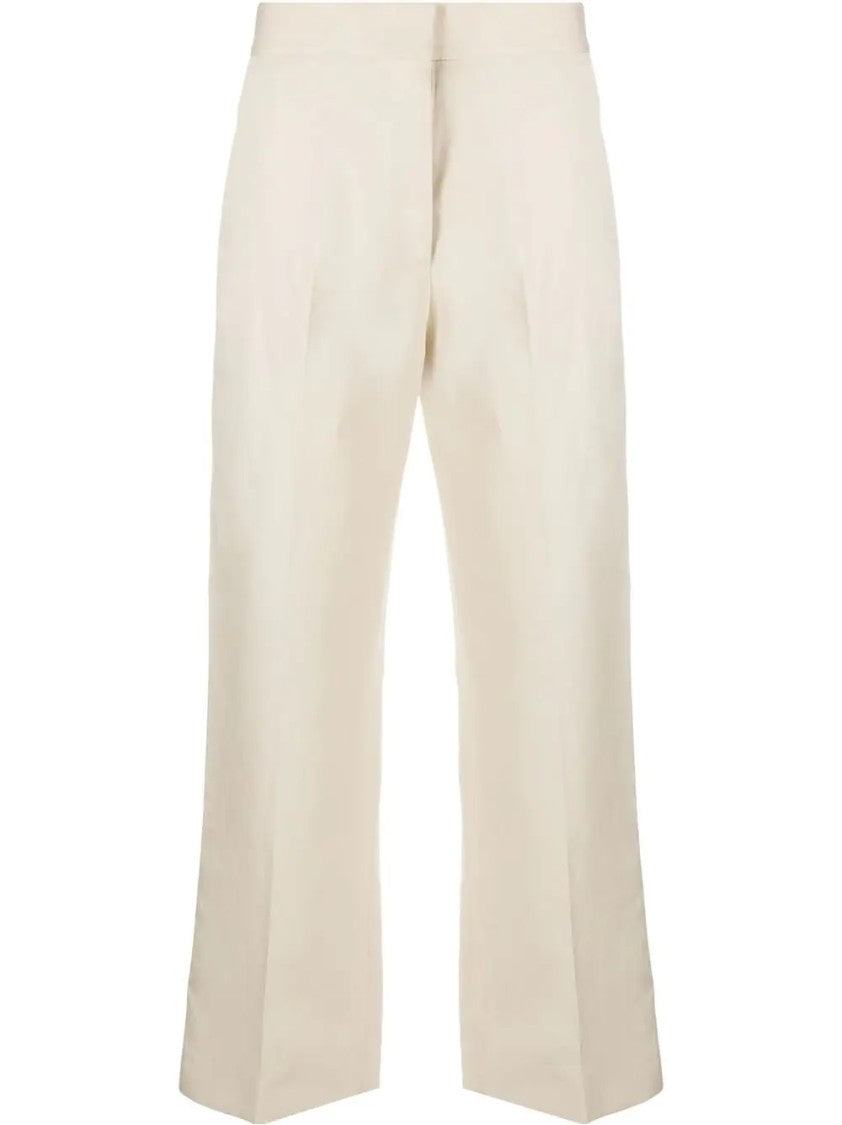 Msgm Tailored Trousers With Linen-Lyocell Blend And Finish
