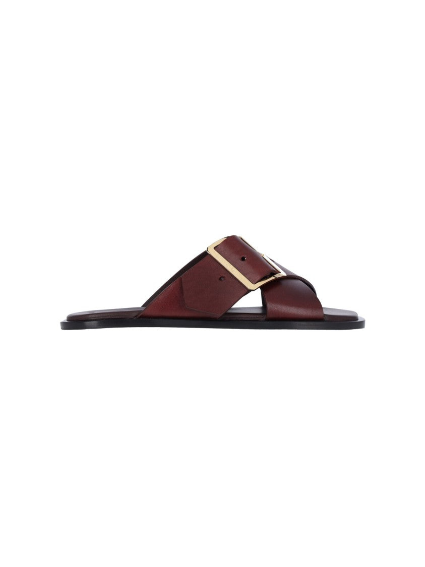Loewe "Petal" Strappy Sandals Red