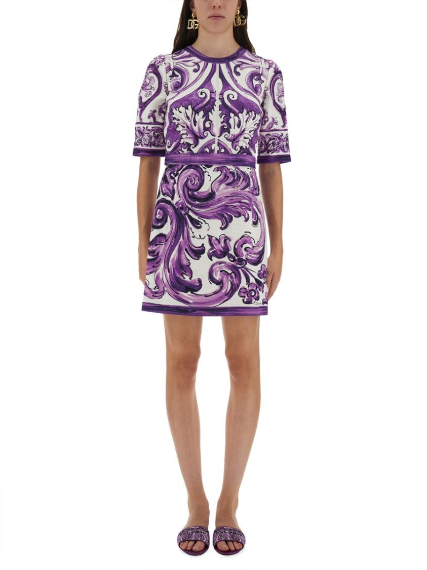 Dolce & Gabbana Baroque-Inspired Majolica Print Mini Dress