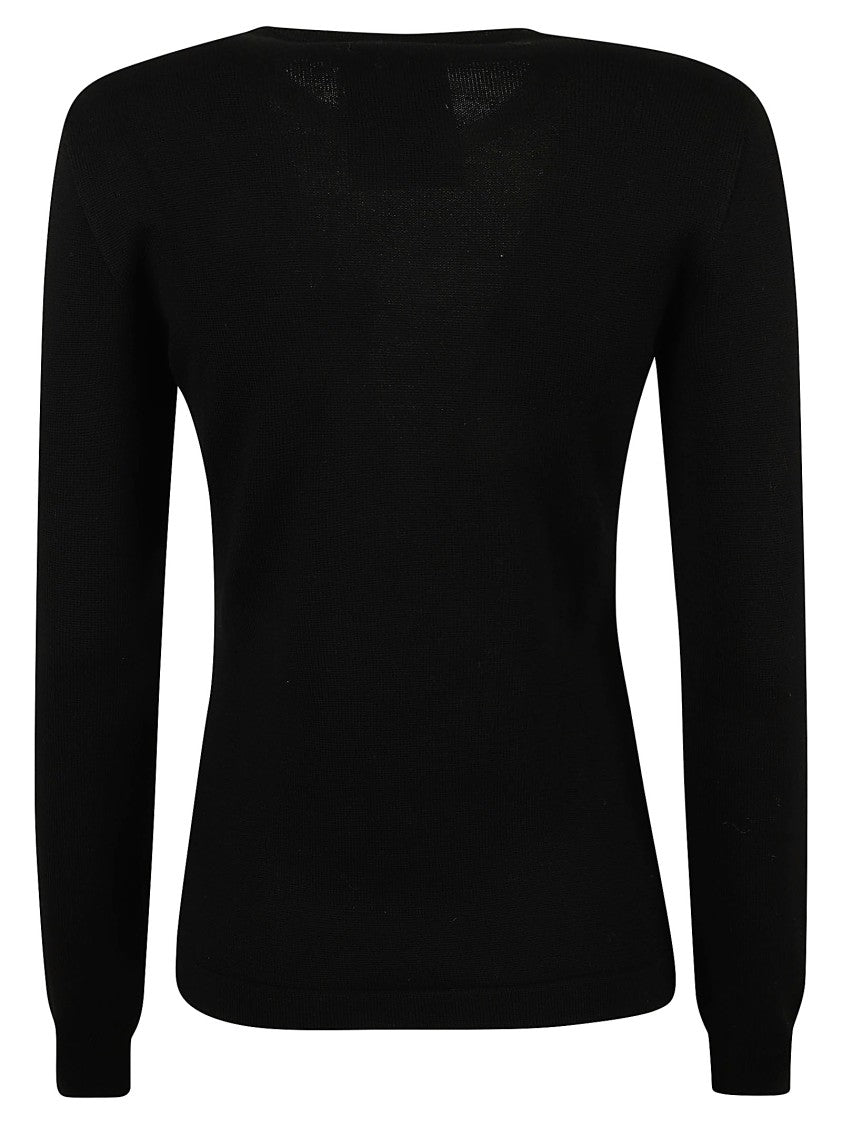 Moschino Fitted White Knit Sweater