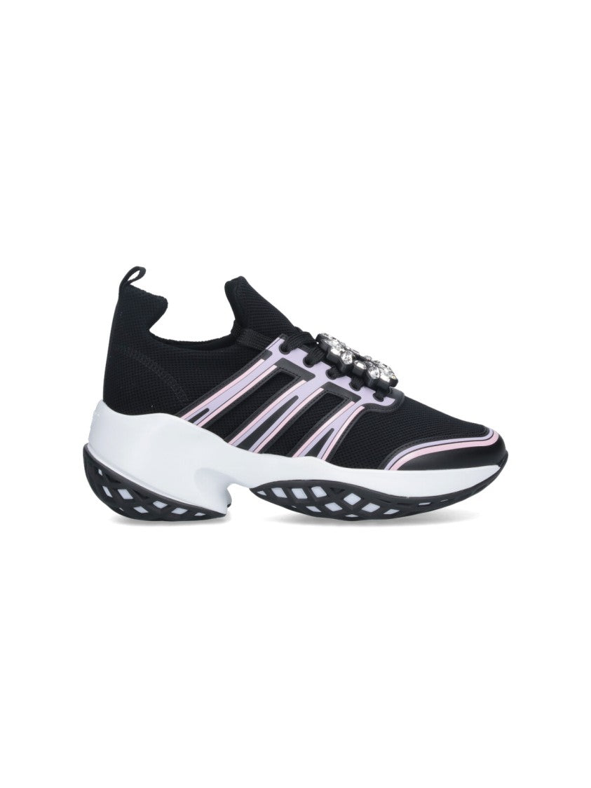 Roger Vivier Viv' Run Sneakers With Crystal Buckle Detail
