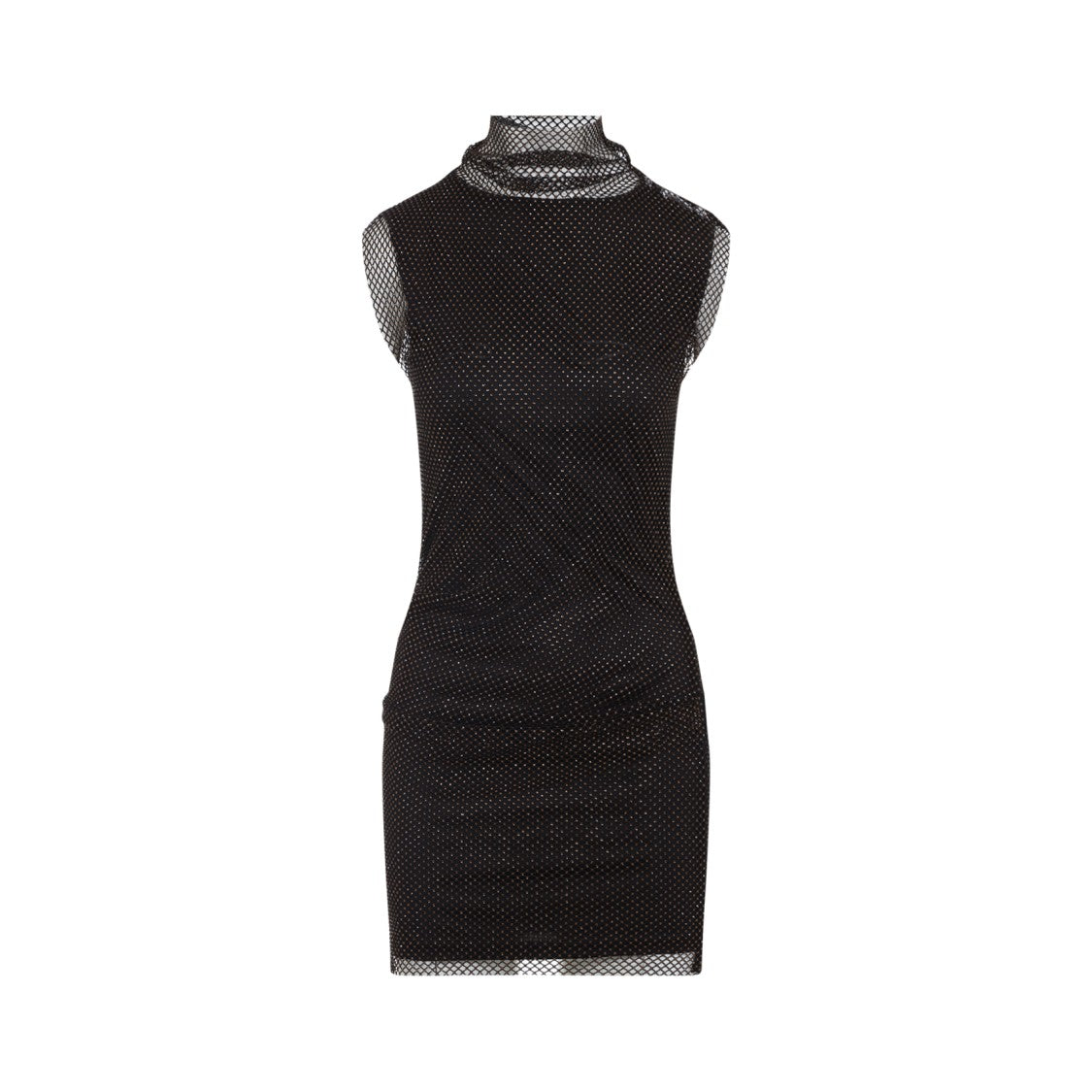 Sportmax Crystal-Embellished Black Dress With High Neckline