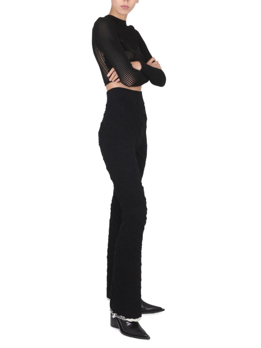 Ambush Fitted Black Pants With Textured Finish