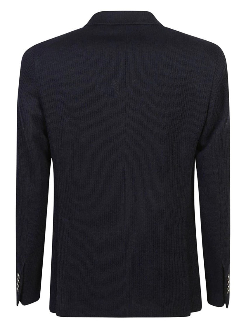 Tagliatore Double-Breasted Men's Jacket With Ribbed Texture