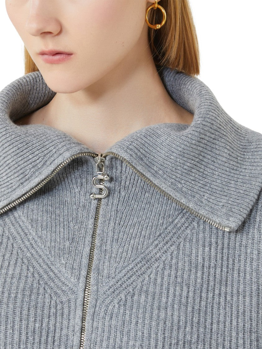 Max Mara Classic Knit Sweater In Rich Brown Hue