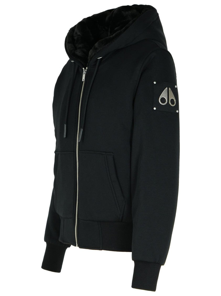 Moose Knuckles Classic Bunny' Black Cotton Blend Sweatshirt