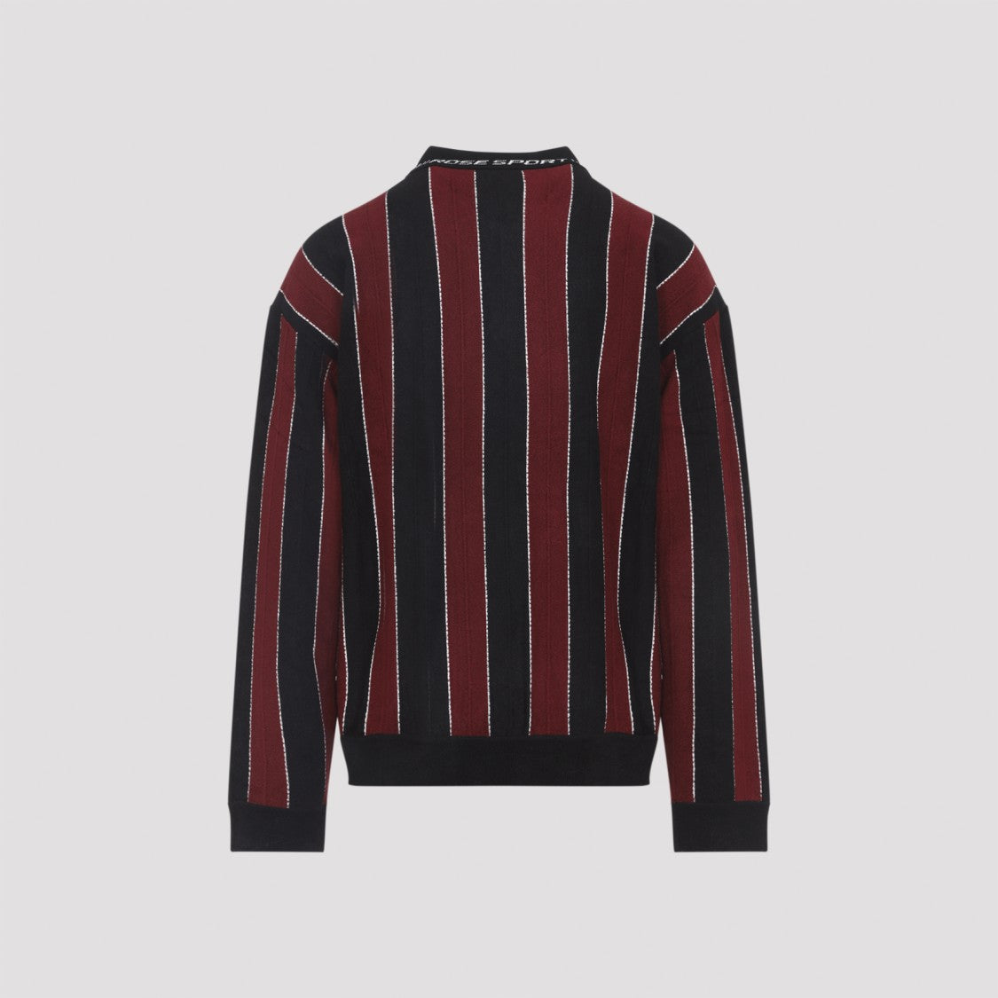 Martine Rose Sporty Logo Black And Burgundy Viscose Polo