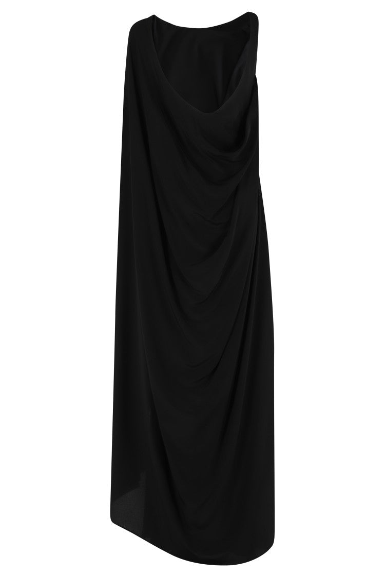 Erika Cavallini Asymmetrical Black Maxi Dress