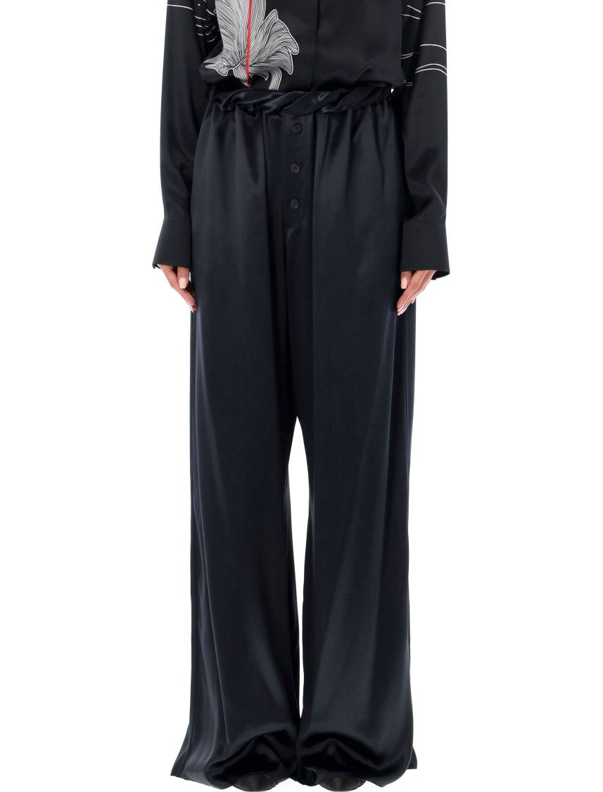 Ferragamo Wide-Leg Satin Pajama Pants