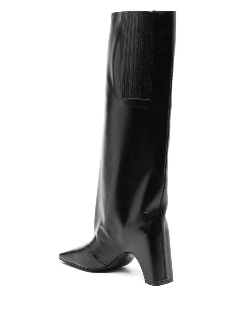 Coperni Knee-High Black Calf Leather Coperni Bridge Boots