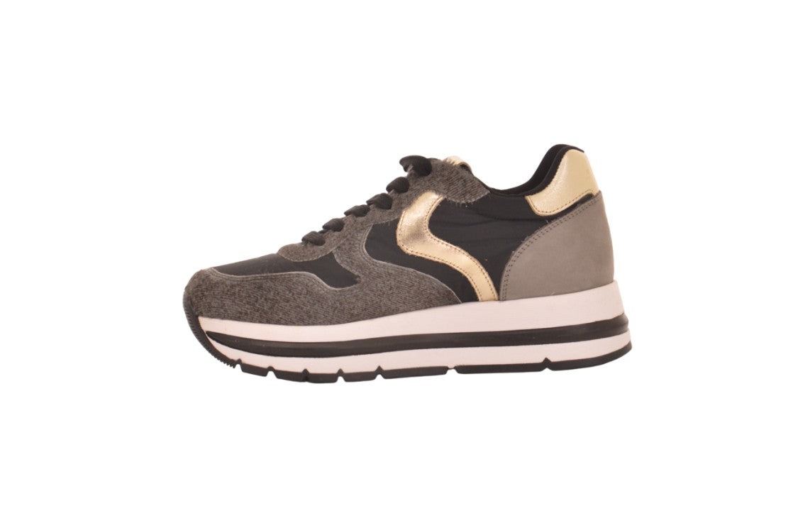 Voile Blanche Platform Sneakers With Textured Accents