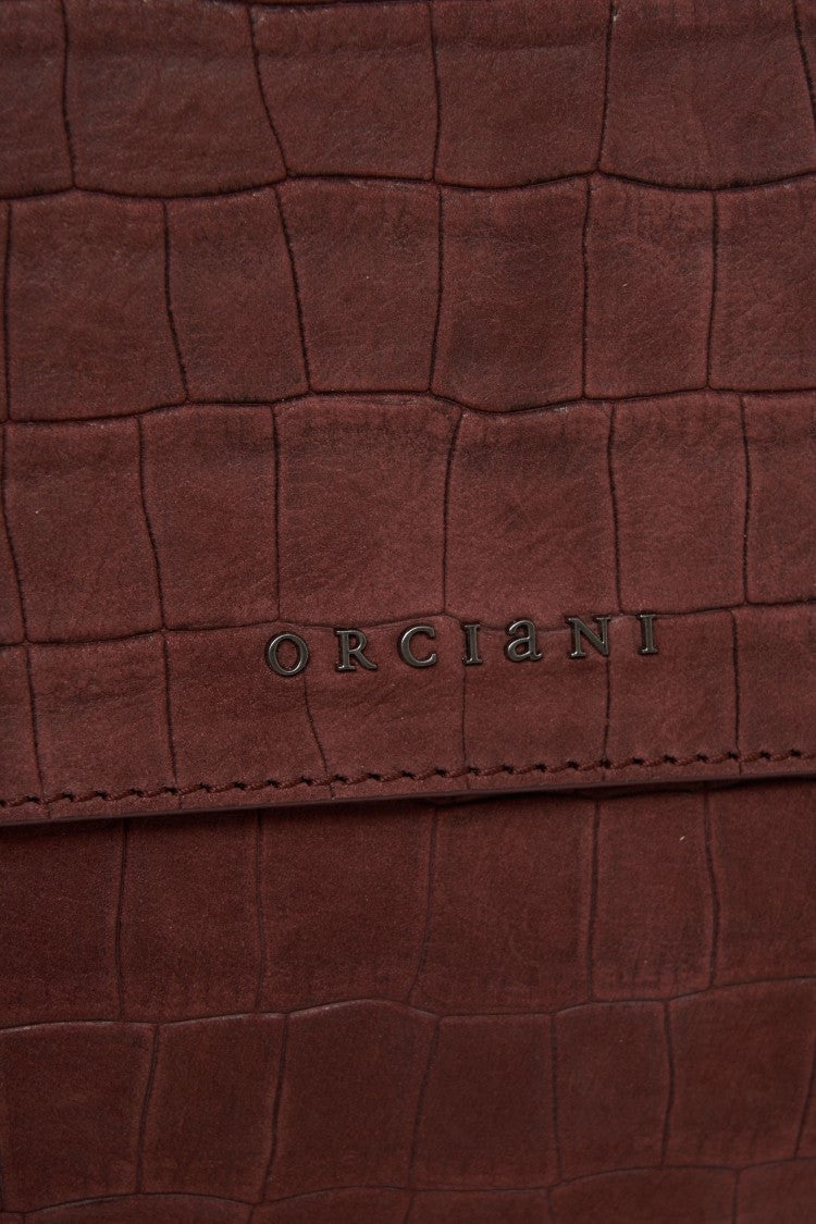 Orciani Crocodile-Effect Leather Handbag With Top Handle