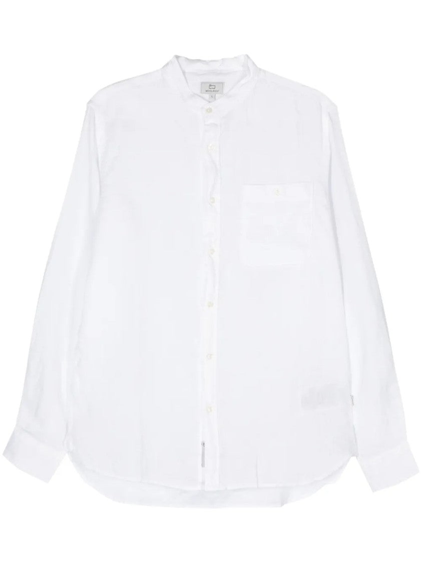 Woolrich Band Collar Linen Shirt