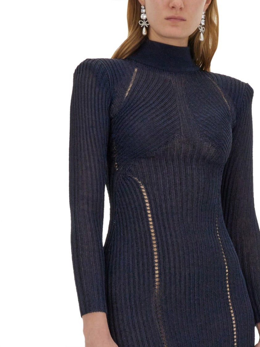 Self-Portrait Lurex Knit Midi Dress