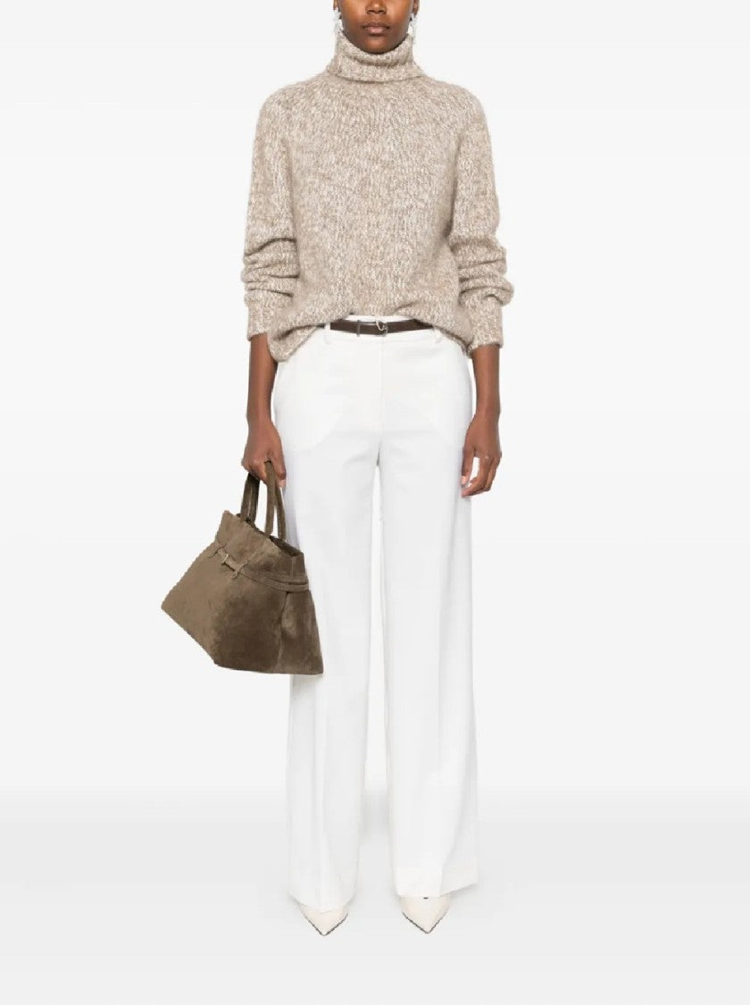 P.A.R.O.S.H. High Turtleneck Knit Sweater With Ribbed Hem And Cuffs