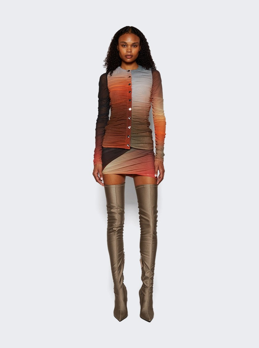 The Attico Ombre Mini Skirt With Ruched Detailing