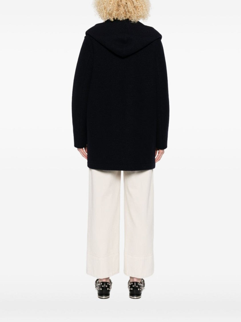Harris Wharf London Boxy Blue Giacconi Coat With Oversized Collar