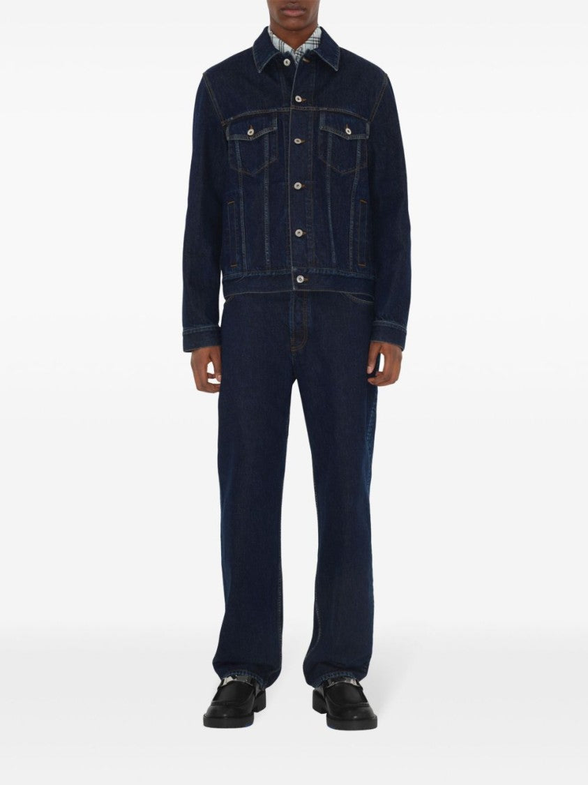 Burberry Indigo Blue Vintage-Inspired Denim Jacket With Button Fastening