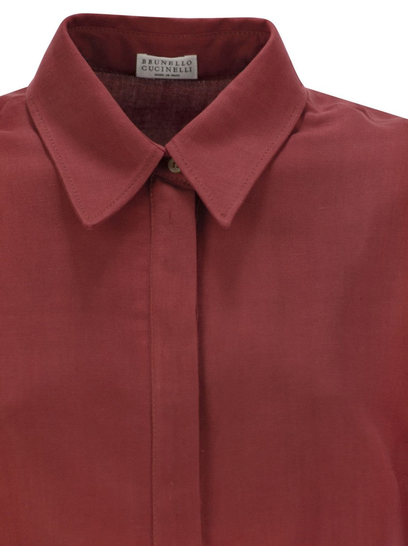 Brunello Cucinelli Fluid Viscose And Linen Twill Dress