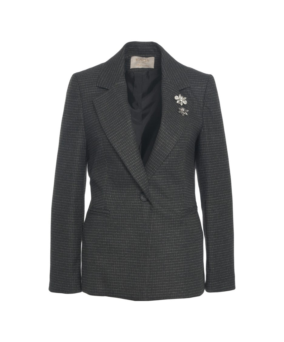 Kaos Structured Checkered Blazer