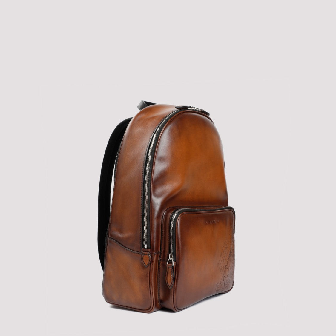 Berluti Cocoa Leather Backpack With Padded Straps