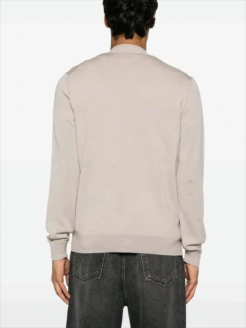 Maison Kitsuné Classic V-Neck Wool Cardigan With Embroidered Emblem