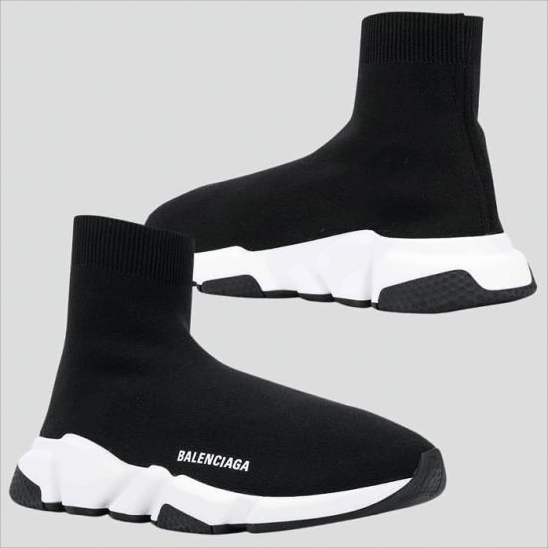 Balenciaga Sock-Style Black Sneakers With Chunky Sole And Minimalist Design