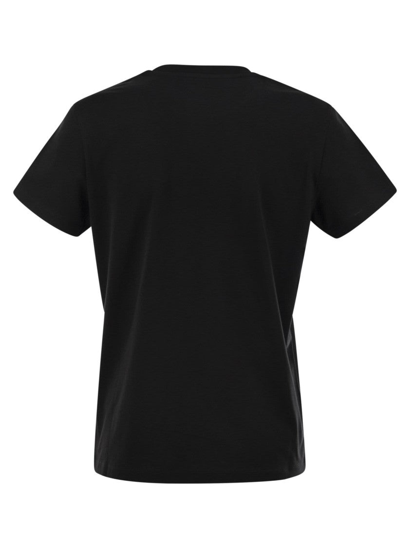 Moncler Cotton T-Shirt With Tone-On-Tone Embroidered Logo