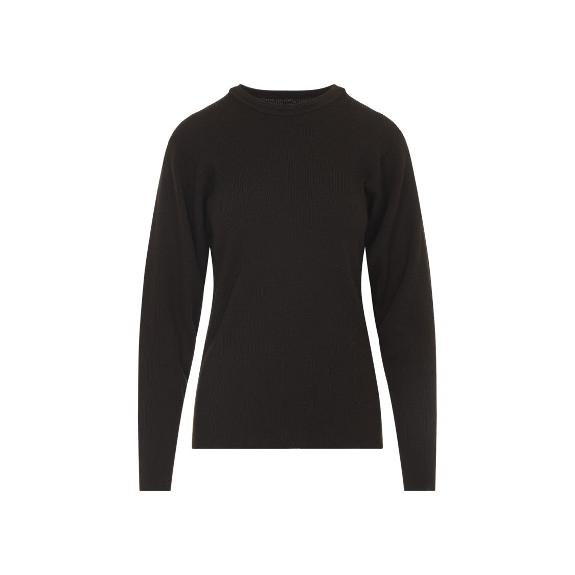 Phoebe Philo Fitted Long-Sleeved Wool Top With Round Neckline
