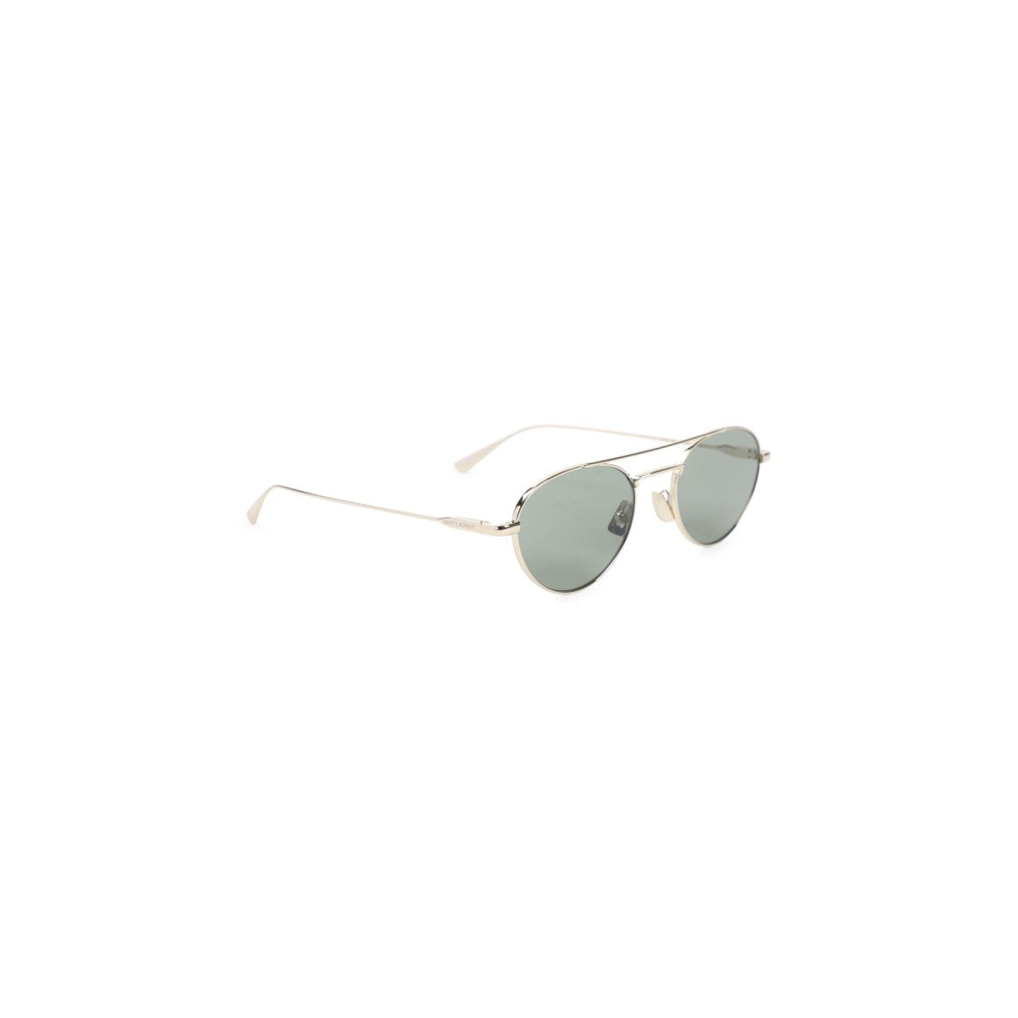 Saint Laurent Gold-Toned Minimalist Sunglasses With Double Bridge Design