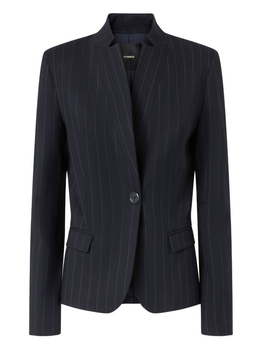Pinko Tailored Pinstripe Blazer With Structured Shoulders