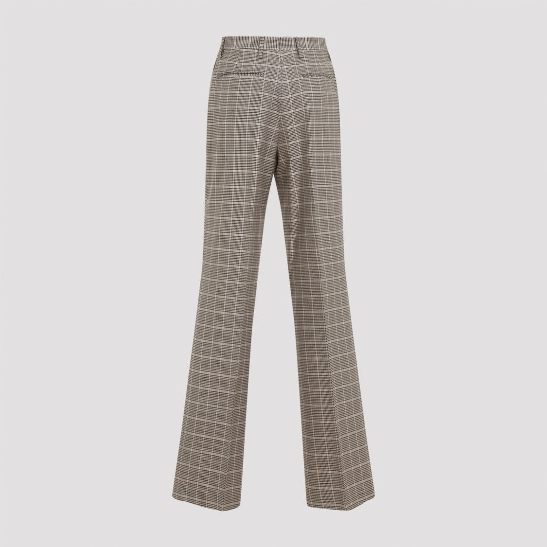 Dries Van Noten Flared Trousers With Classic Check Pattern And Tailored Fit